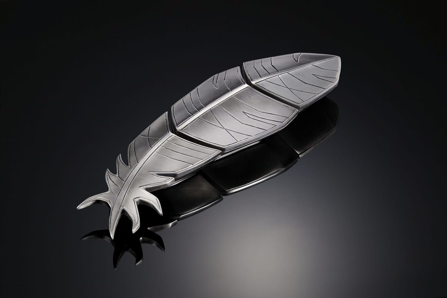 silver feather box