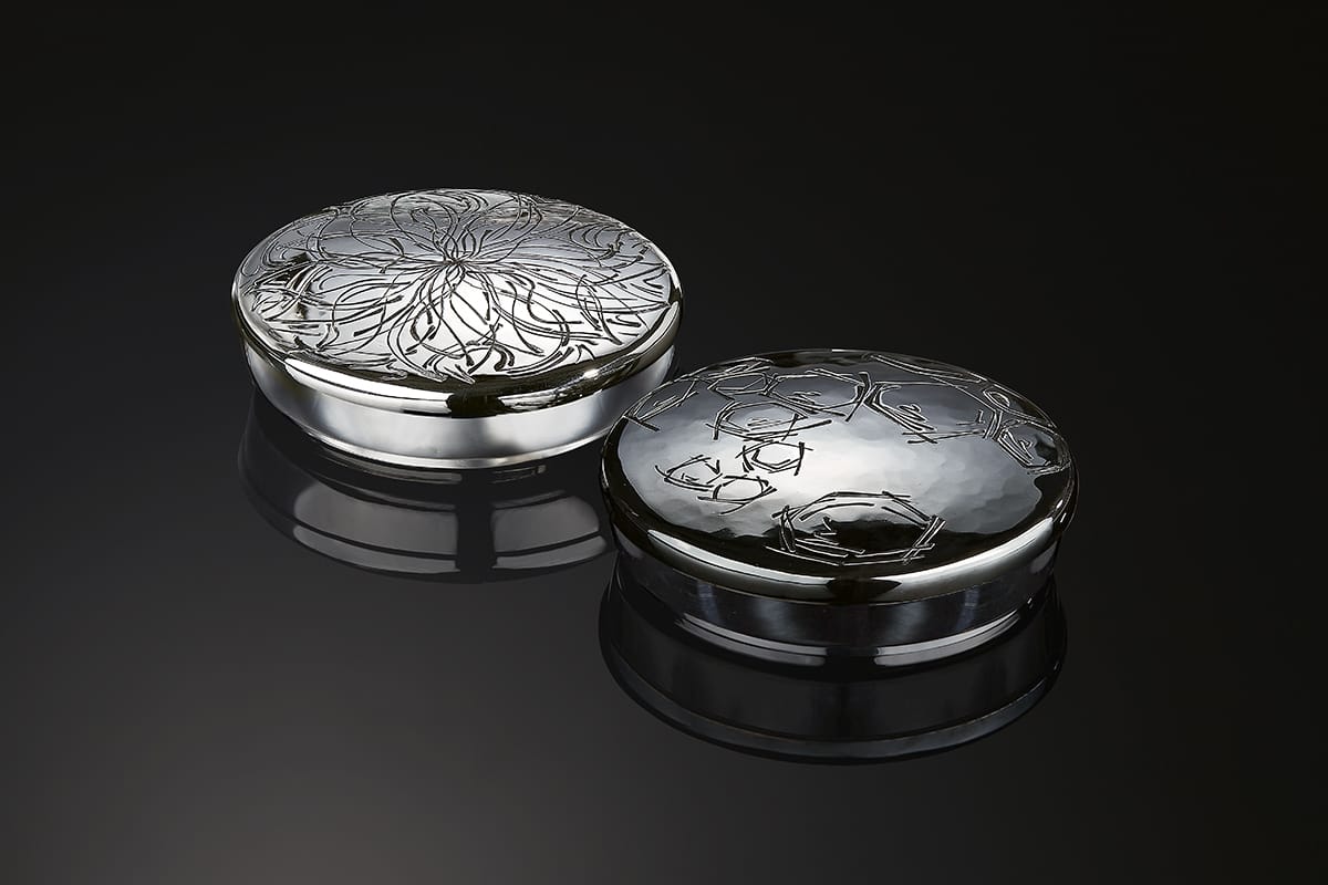silver sun & moon engraved boxes